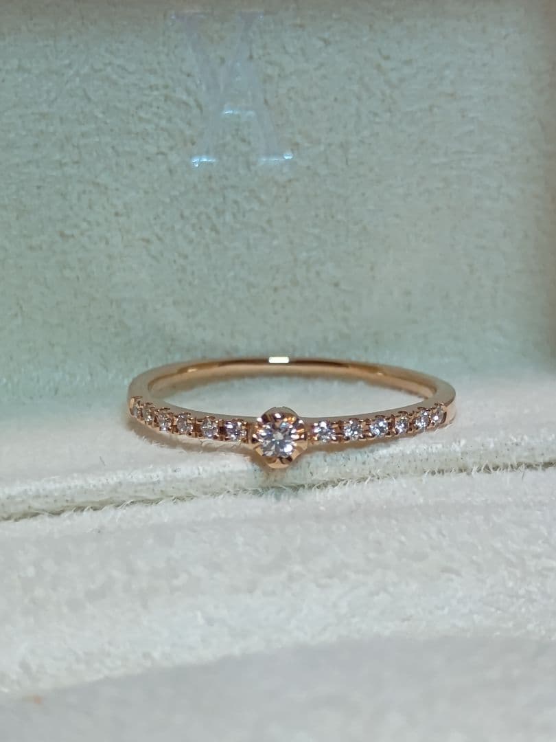 ヴァンドーム青山 K18PG ダイヤモンド 一粒ダイヤ ハーフエタニティ リング VENDOME AOYAMA（ヴァンドーム青山） 指輪 リング K18ピンクゴールド